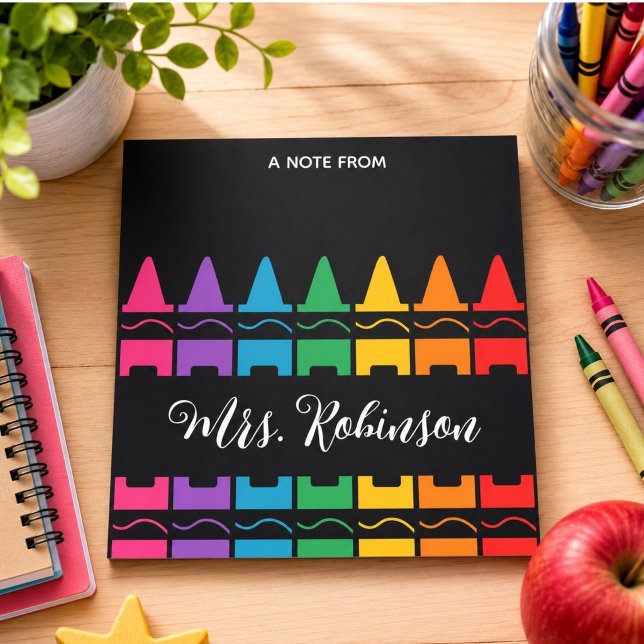 Lehrer-Dankeschön-Regenbogen-Buntstift-Notizblock Notizblock (Teacher Appreciation Rainbow Crayon Notepad)