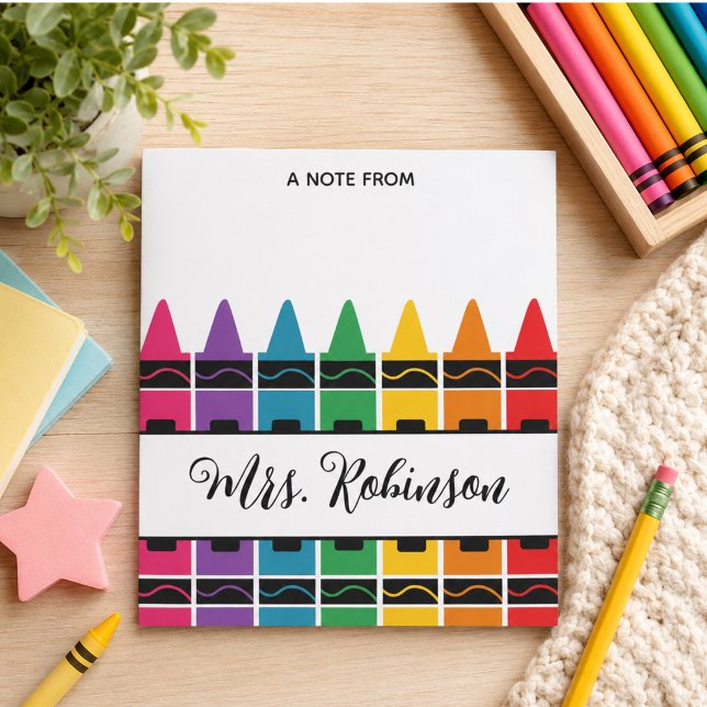 Lehrer-Dankeschön-Regenbogen-Buntstift-Notizblock Notizblock (Teacher Appreciation Rainbow Crayon Notepad)