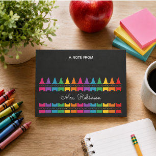 Lehrer-Dankeschön-Regenbogen-Buntstift Post-it Klebezettel