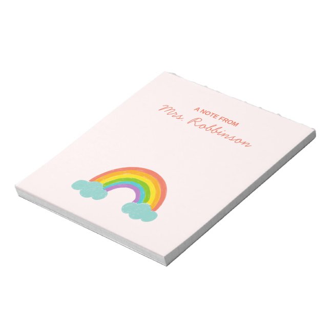 Lehrer-Dankeschön Regenbogen-Notizblock Notizblock (Rotiert)