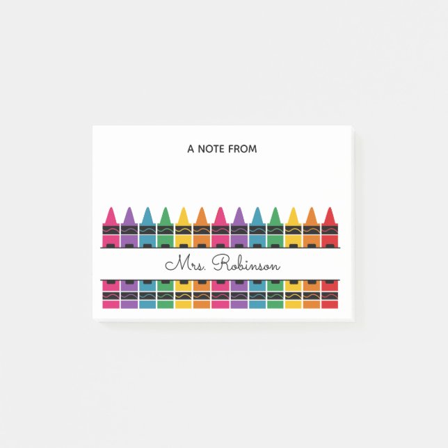 Lehrer-Dankeschön-Regenbogen-Stift  Post-it Klebezettel (Vorderseite)