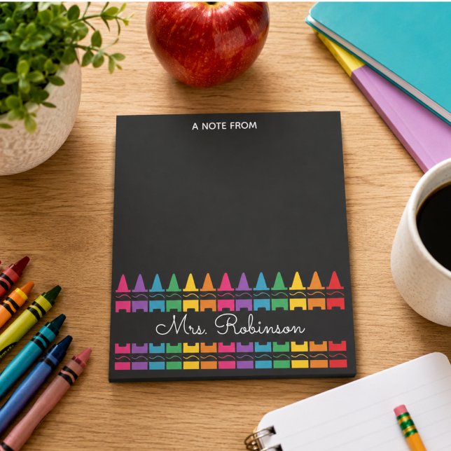 Lehrer-Dankeschön-Regenbogenstift Notizblock (Teacher Appreciation Rainbow Crayon Notepad)