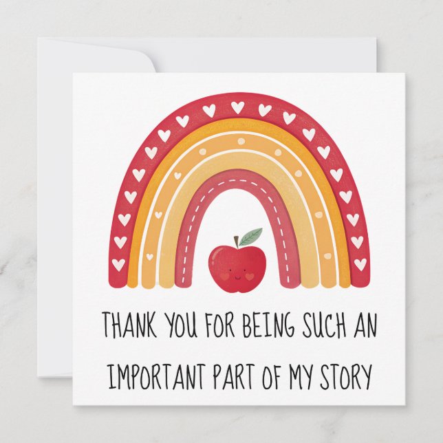 Lehrer-Dankeskarten – Regenbogen-Dankeschön Feiertagskarte (Vorderseite)