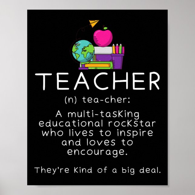 Lehrer Definition - Lustiger Lehrender Schul Lehre Poster (Vorne)