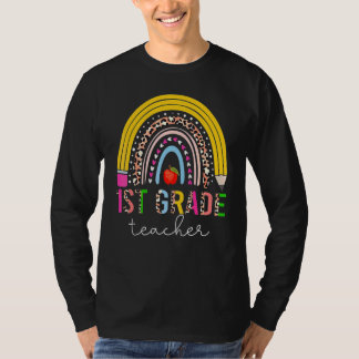 Lehrer der 1. Klasse Süßer Regenbogen Bleistift Le T-Shirt