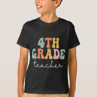 Lehrer der 4. Klasse Retro Groovy Vintage Erster T