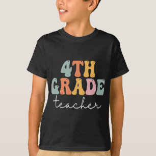 Lehrer der 4. Klasse Retro Groovy Vintage Erster T T-Shirt