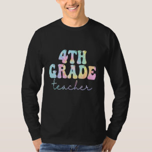 Lehrer der 4. Klasse Retro Groovy Vintage Erster T T-Shirt
