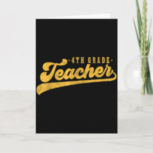 Lehrer der 4. Klasse Süßes Vintage-Grafik Vierte K Karte