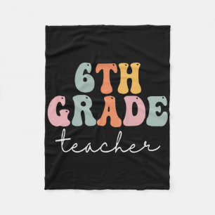 Lehrer der 6. Klasse Retro Groovy Vintage Erster T Fleecedecke