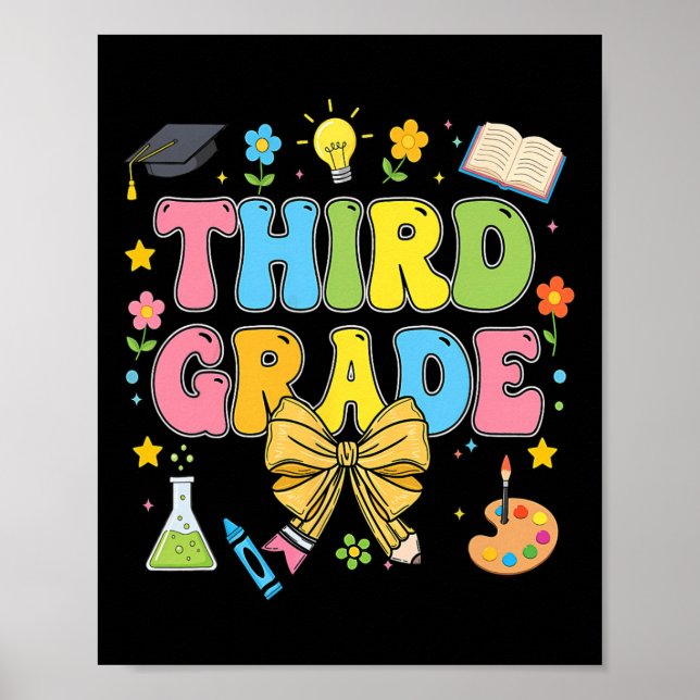 Lehrer der dritten Klasse Kinder Coquette Bow Stif Poster (Vorne)