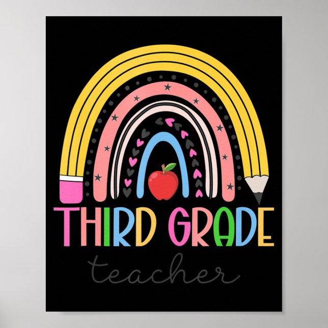 Lehrer der dritten Klasse Lehrer Liebe Inspiriere  Poster (Vorne)