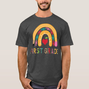 Lehrer der ersten Klasse Pancil Rainbow Back to Sc T-Shirt