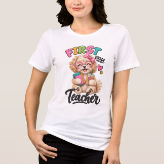 Lehrer der ersten Klasse | Süßer Maltipoo Tri-Blend Shirt