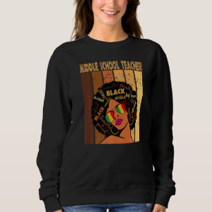 Lehrer der Mittelschule Afro African Black History Sweatshirt