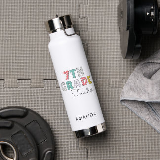Lehrer der siebten Klasse zurück zur Schule Trinkflasche
