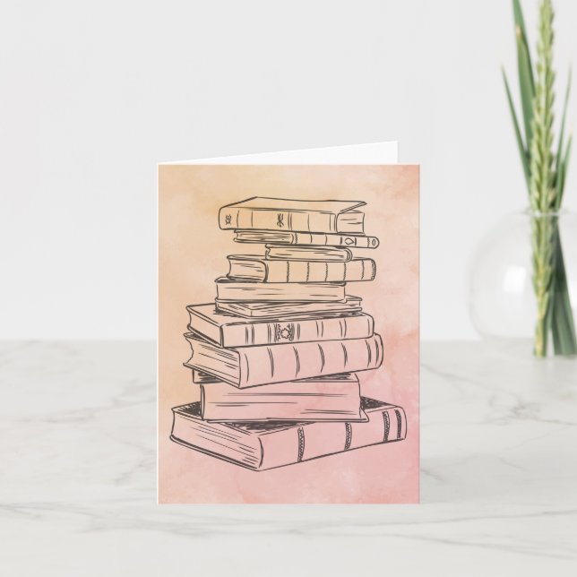 Lehrer der Vintagen Wasserfarbbibliothek für Buchl Dankeskarte (Vorderseite)