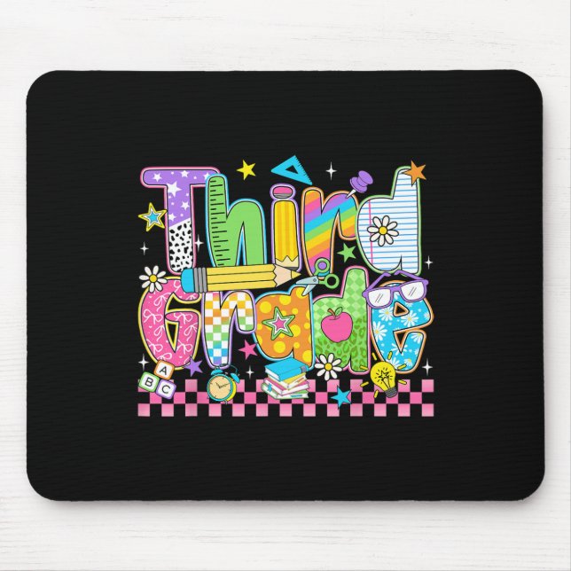 Lehrer des dritten Klassen Teams Zurück zur Schule Mousepad (Vorne)