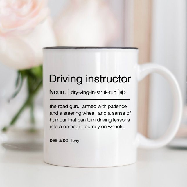 Lehrer des Funny Driver Lehrers Zweifarbige Tasse (Von Creator hochgeladen)