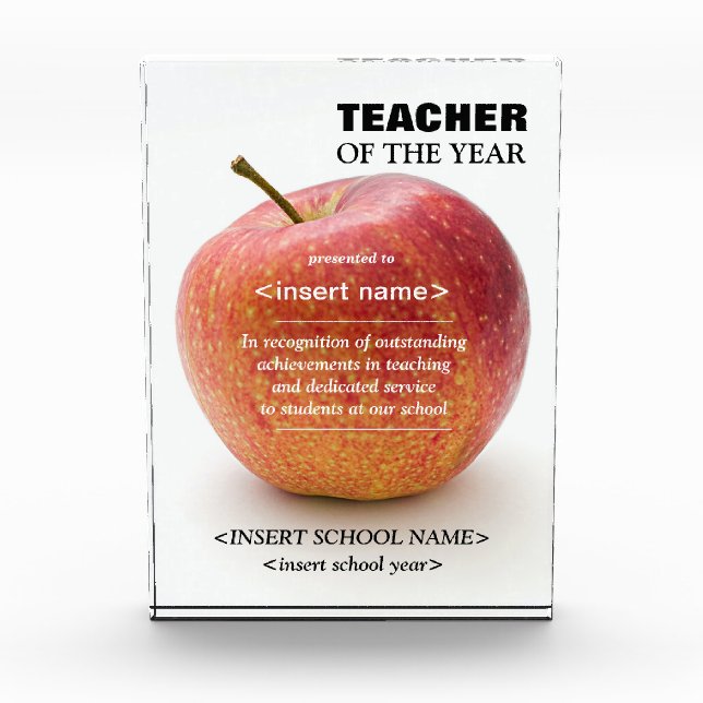 Lehrer des Jahres Award Foto Block (Vorderseite)