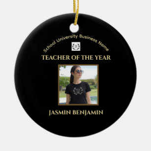 Lehrer des Jahres Foto Logo Gold Business Keramik Ornament