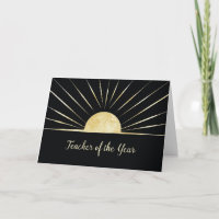 Lehrer des Jahres Gold Look Rays auf schwarz