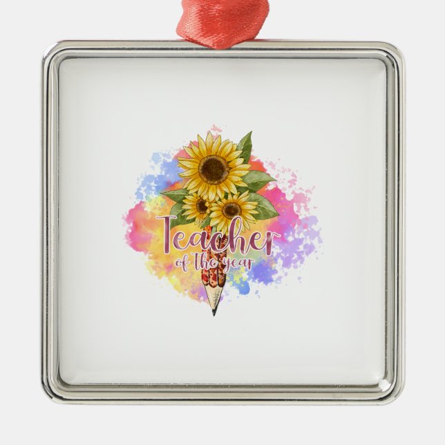 Lehrer des Jahres Ornament Aus Metall (Vorne)