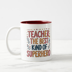 Lehrer, die beste Art von Superheld Blumige Tass Zweifarbige Tasse