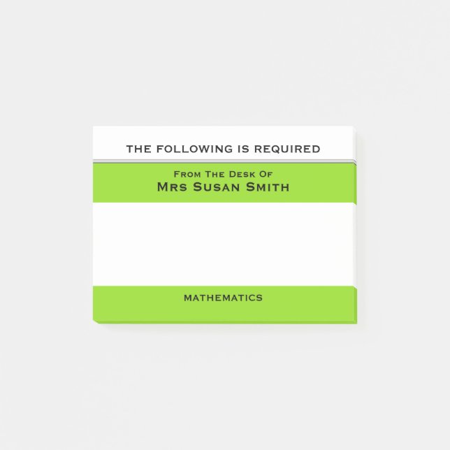 Lehrer, die Klasse Grün | merkt, personifizieren Post-it Klebezettel (Vorderseite)