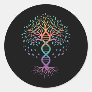 Lehrer Dna Baum Des Lebens, Biologielehrer, Wissen Runder Aufkleber