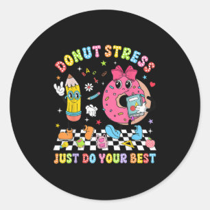 Lehrer Donut Stress Einfach Euren Testtag Jungs G Runder Aufkleber