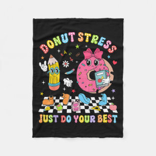 Lehrer Donut Stress Mach einfach deinen Test Tag J Fleecedecke