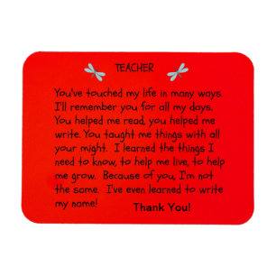 Lehrer, du hast mein Leben berührt.. Magnet