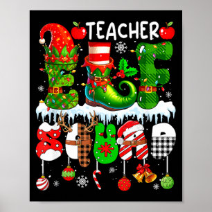 Lehrer-Elfen-Trupp Weihnachten Bunter Elf Hut Scut Poster
