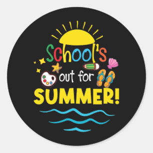 Lehrer Ende des Jahres Shirt Schule für den Somme Runder Aufkleber