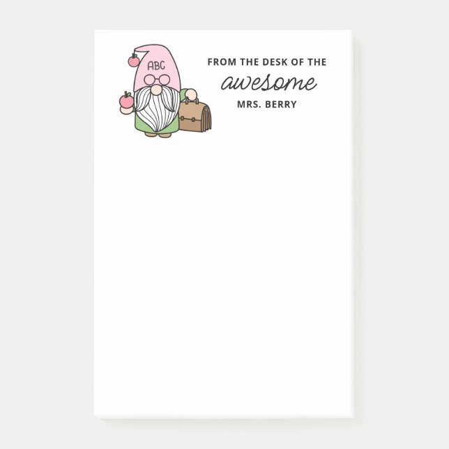 Lehrer erhalten von der Schreibtisch von Post-it Klebezettel (Vorderseite)