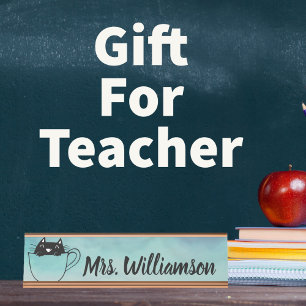 Lehrer Erzieher Berufliche Katze Kitten Schreibtischnamensplakette