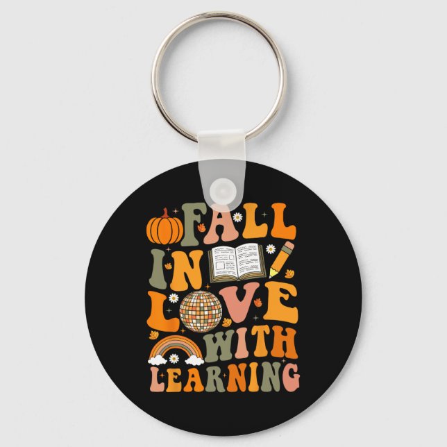 Lehrer Fall Shirt Retro Herbst Erntedank Pumpen Schlüsselanhänger (Vorderseite)