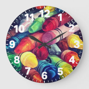 Lehrer färben unsere Welt Buntstift Zeit Klassenzi Große Wanduhr