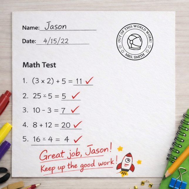 Lehrer-Feedback-Stempel – „Einfach großartige Arbe Gummistempel (Von Creator hochgeladen)