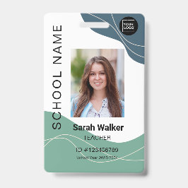 Lehrer Foto-ID eines Mitarbeiters Student blau-grü Ausweis