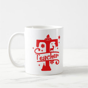 Lehrer frohe Weihnachten Weihnachten Alphabet Sant Kaffeetasse
