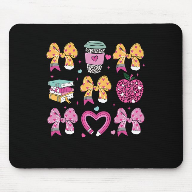 Lehrer Frohen Valentinstag Kokette Bleistift Kaffe Mousepad (Vorne)