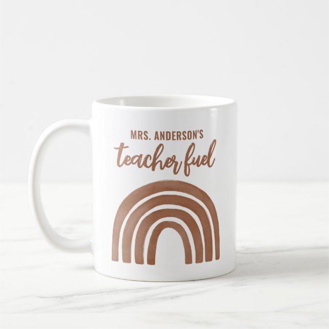 Lehrer Fuel Boho Rainbow Lehrer Wertschätzung Kaffeetasse (Links)