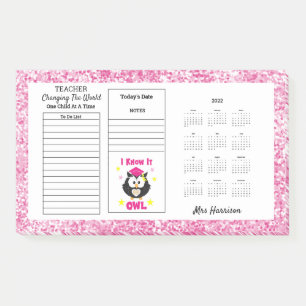 Lehrer Funny Owl Desk Kalender Memo Post-it Klebezettel