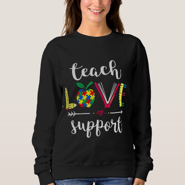 Lehrer für Autismus zurück zur Schulzeit Sweatshirt (Vorderseite)