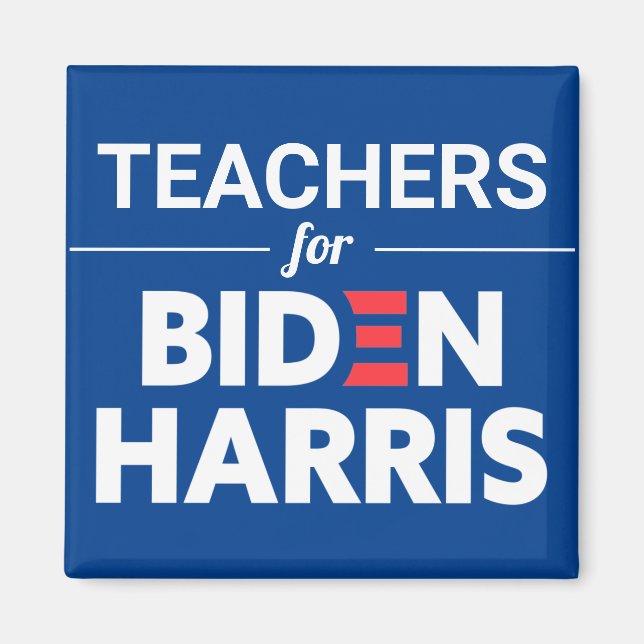Lehrer für Biden Harris Custom Text Blue Magnet (Vorne)
