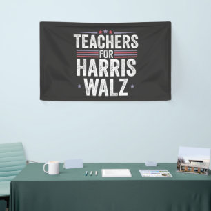 Lehrer für Harris Walz 2024 Wahl Kamala Tim Banner