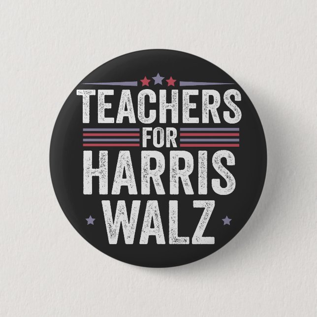 Lehrer für Harris Walz 2024 Wahl Kamala Tim Button (Vorderseite)