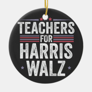 Lehrer für Harris Walz 2024 Wahl Kamala Tim Keramik Ornament